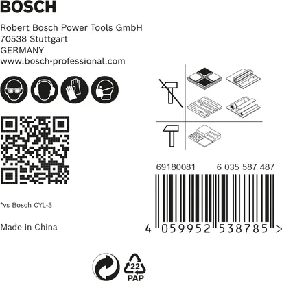 Set mata bor Bosch EXPERT HEX-9 MultiConstruction isi 5 buah.